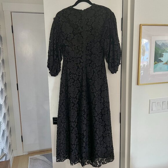 Zara Midi Guipure Lace 3/4 Voluminous Sleeve Jumpsuit - Picture 10 of 11